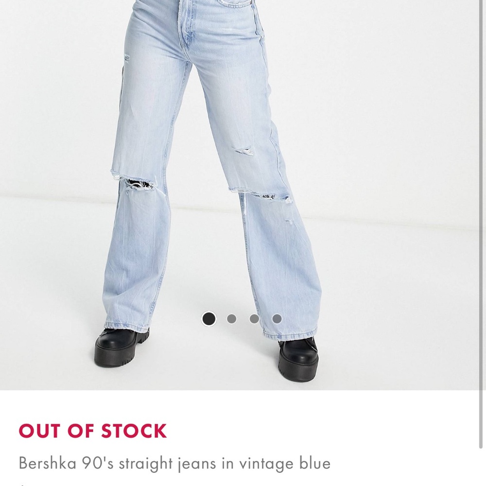 Bershka 90's straight jeans in vintage blue